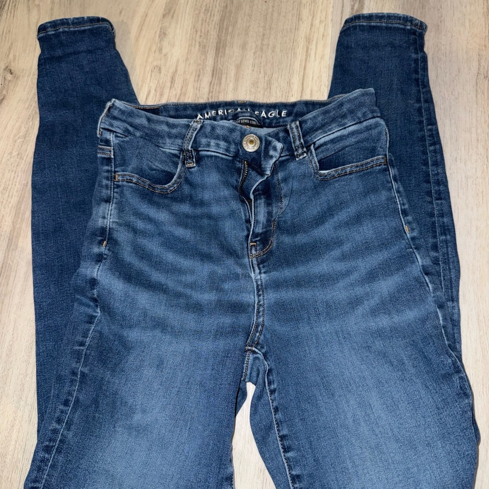 American Eagle Outfitters Women's Dark Blue Skinny Jeans